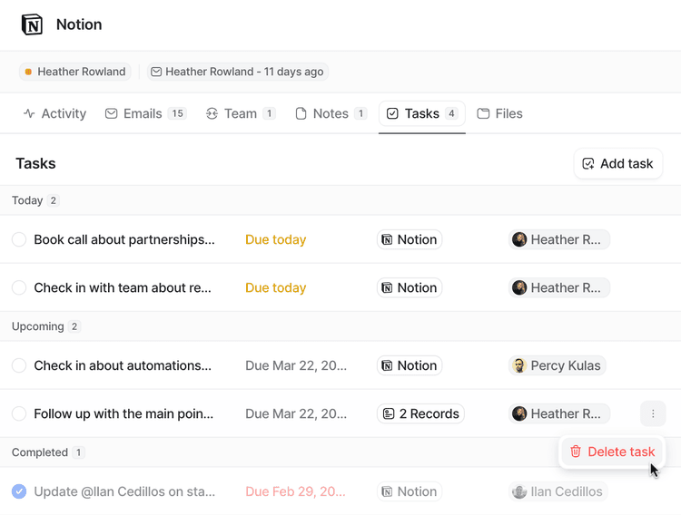 Introduction to tasks | Attio Help Center