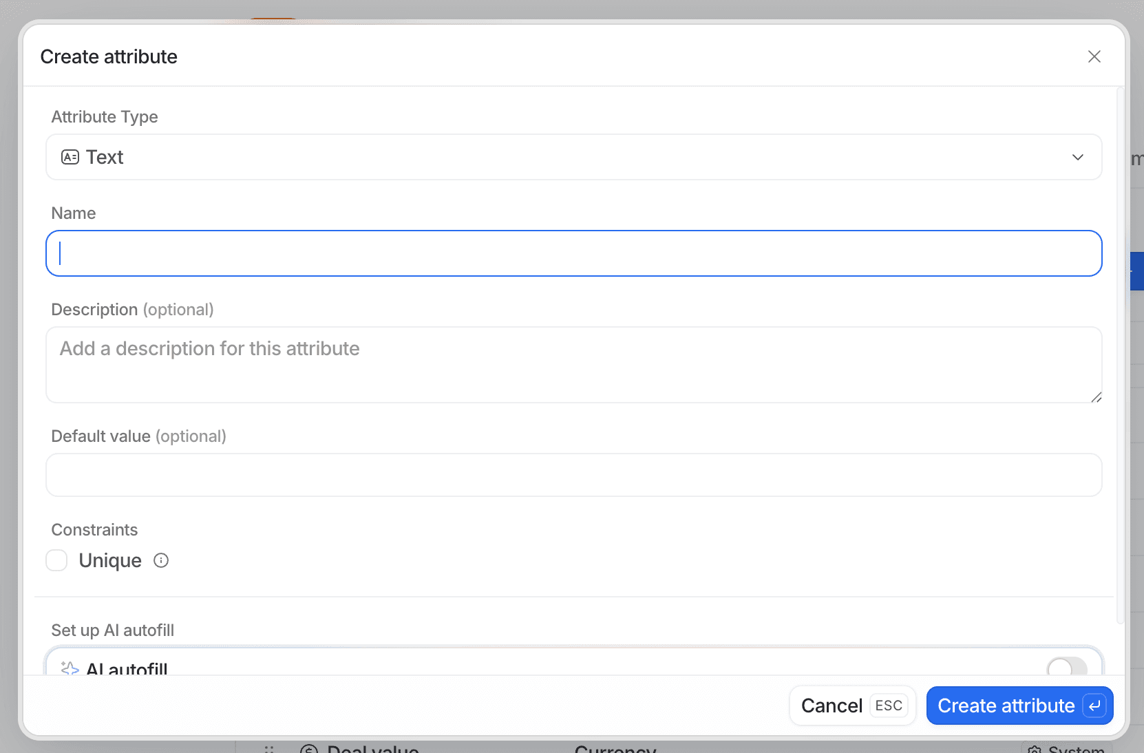 Create and manage attributes | Attio Help Center