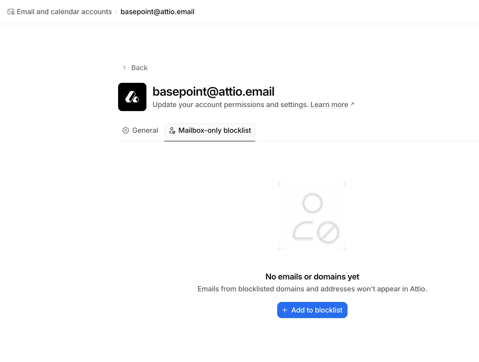 Blocklist for forwarding address