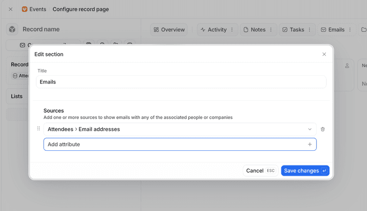 Configure record pages | Attio Help Center