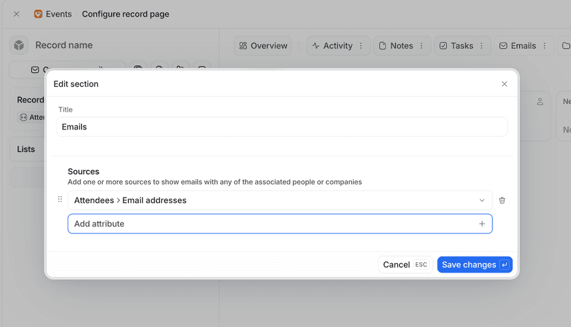 Configure record pages | Attio Help Center