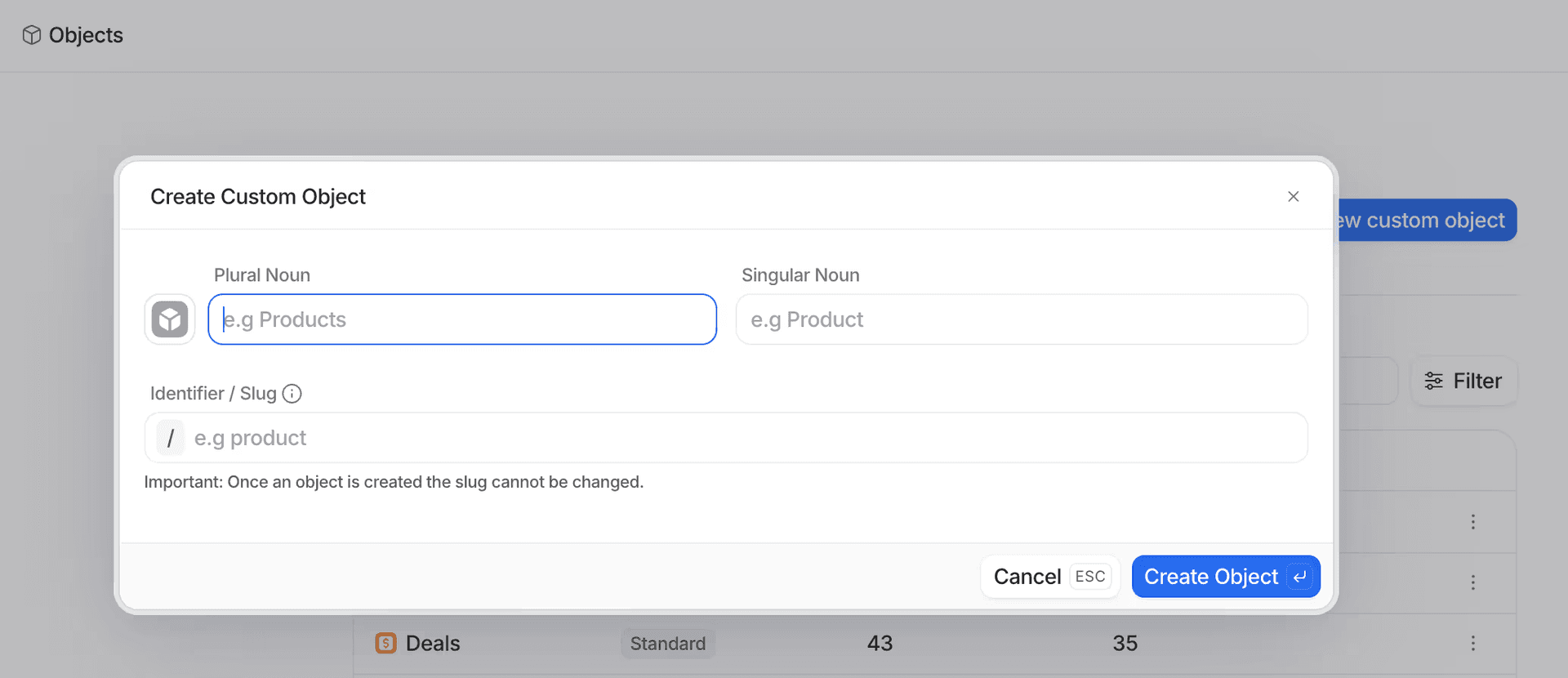 Create and manage custom objects | Attio Help Center
