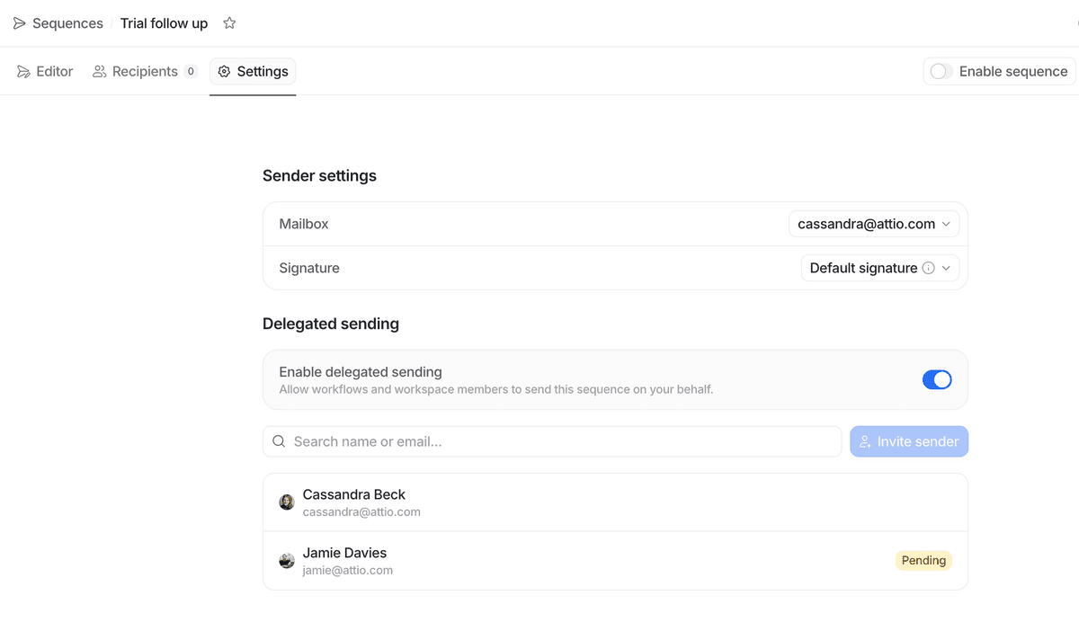 Create a sequence | Attio Help Center