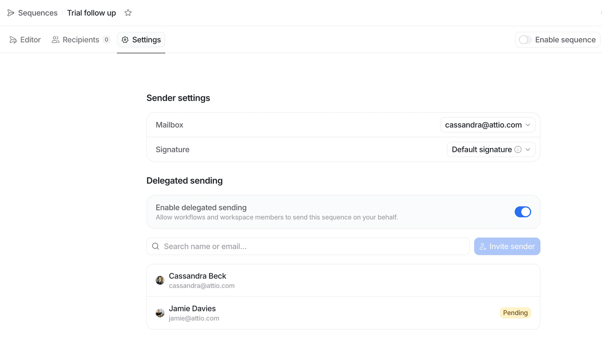 Create a sequence | Attio Help Center