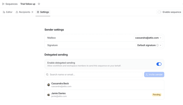 Create a sequence | Attio Help Center