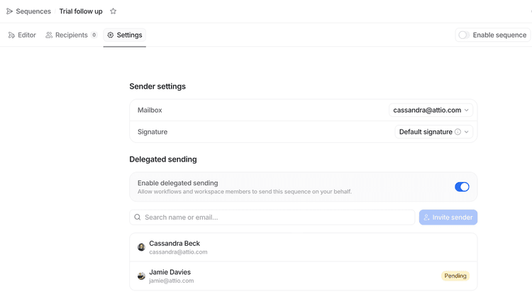 Create a sequence | Attio Help Center