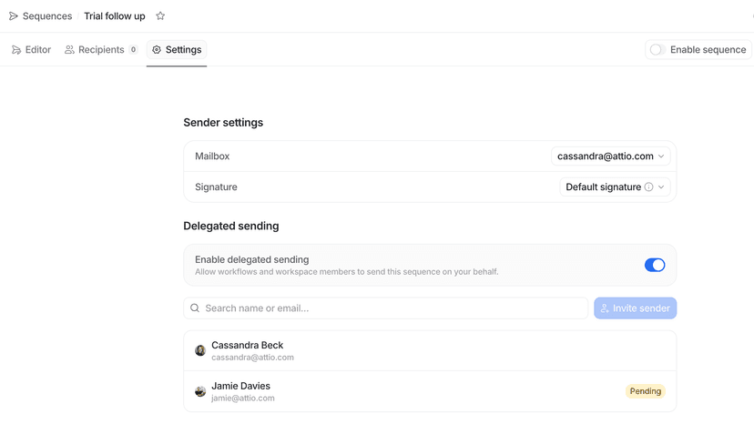 Create a sequence | Attio Help Center
