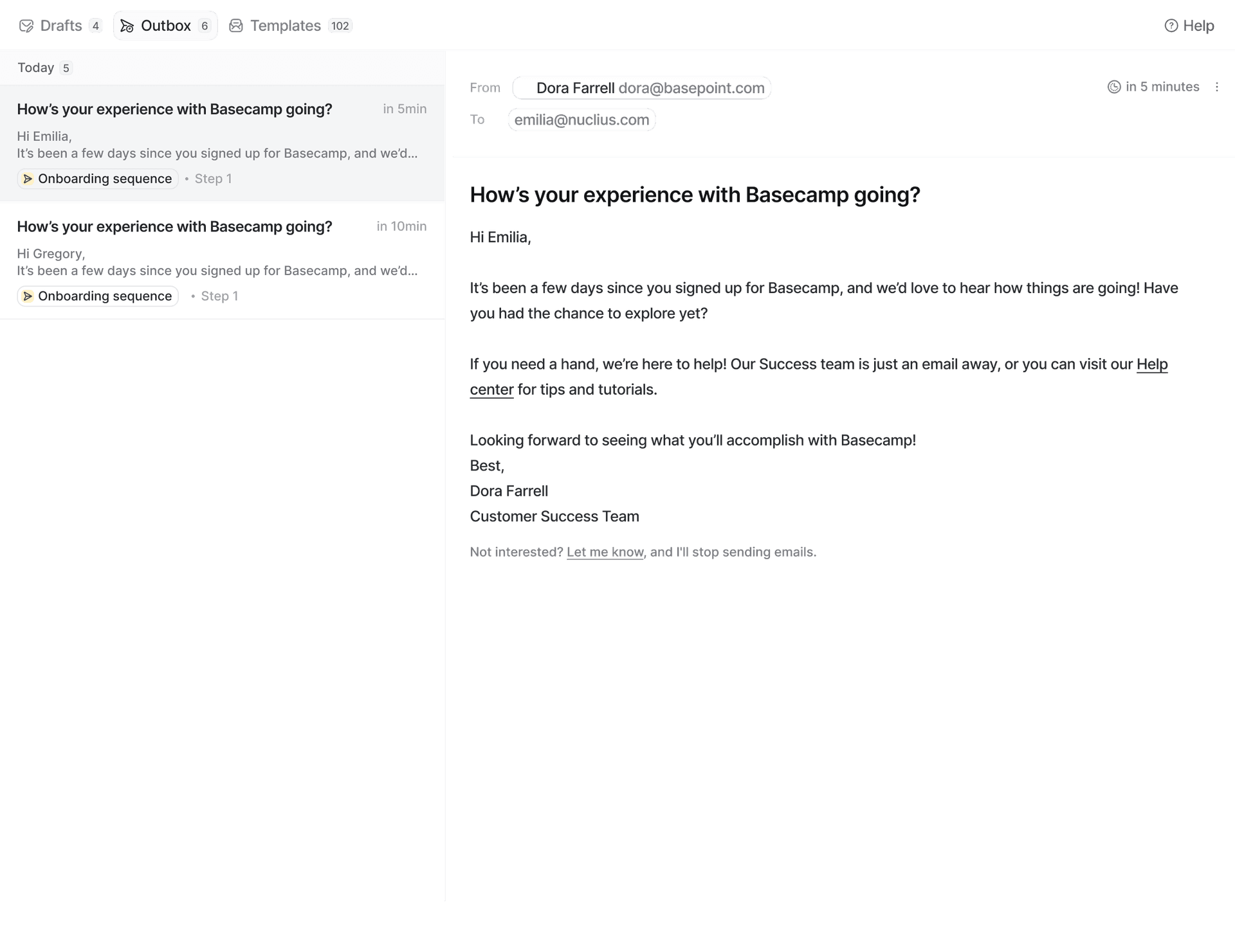 Email outbox | Attio Help Center