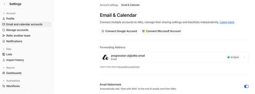 Forward emails into Attio | Attio Help Center